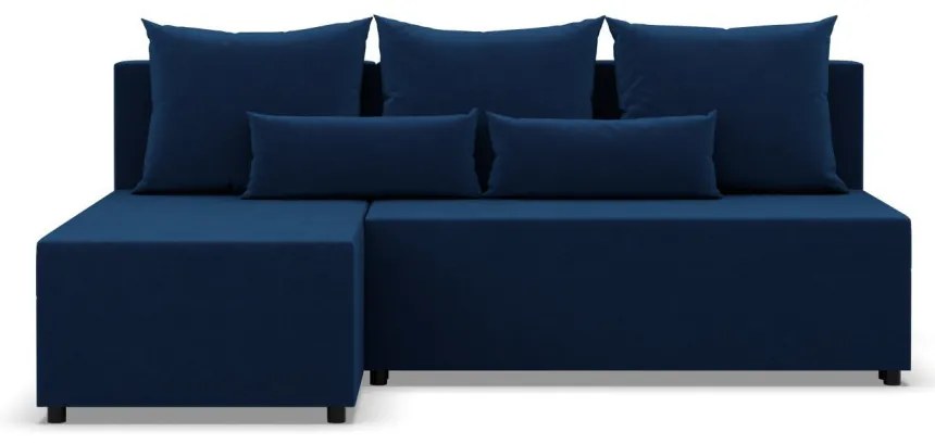 Nobu sarokkanapé, bársony, univerzális oldal, kék