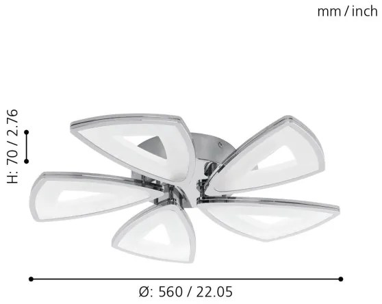 Eglo 95221 - LED Mennyezeti lámpa AMONDE 5xLED/6W/230V