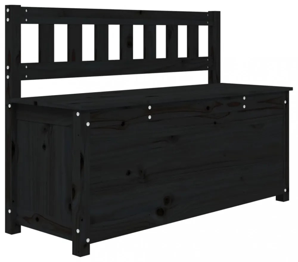 fekete tömör fenyőfa pad 110 x 41 x 76,5 cm