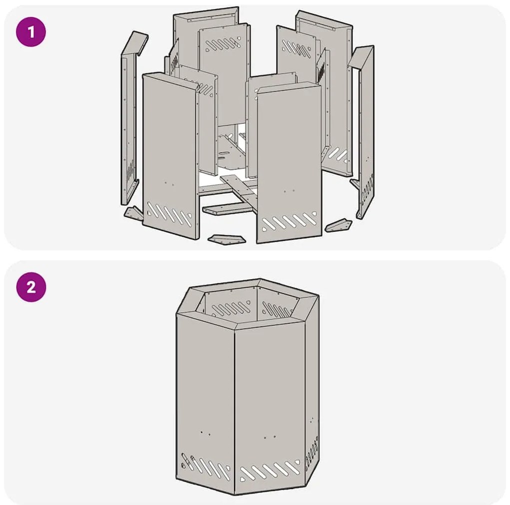 Fire Pit Black 38 x 38 x 51 cm Cold-rolled steel