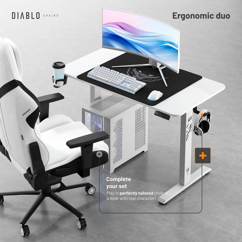 Diablo X-Tensio 1100 állítható magasságú íróasztal fehér