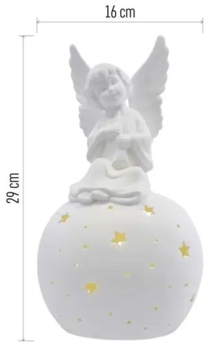 LED karácsonyi dekoráció LED/0,4W/2xAA kerámia angyal