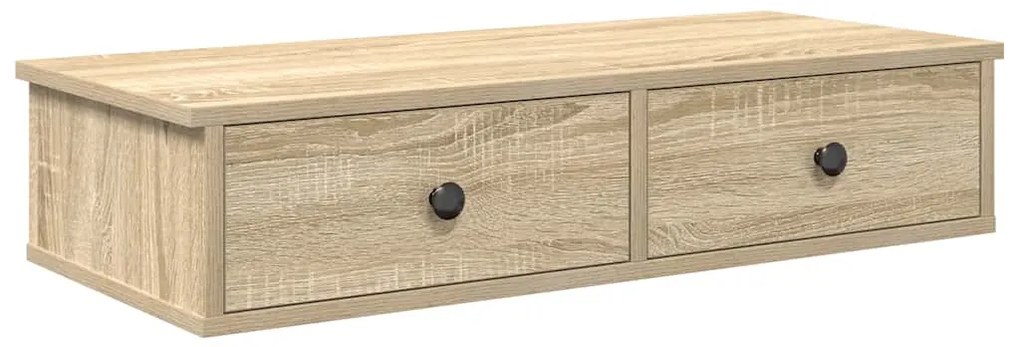 Falipolc fiókokkal sonoma tölgy 80x31x17 cm műszaki fa