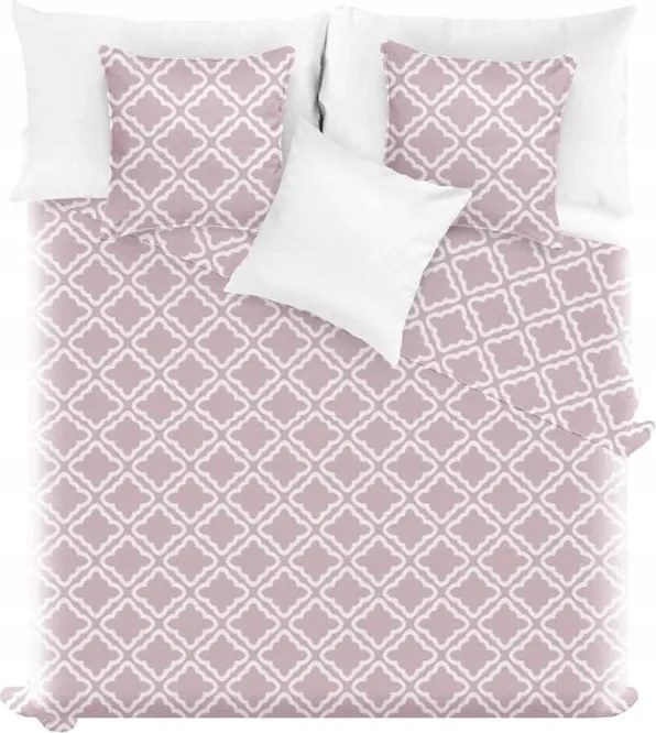 Dekoratív ágytakaró Clover 200x220 steppelt fehér púder marokkói mintás