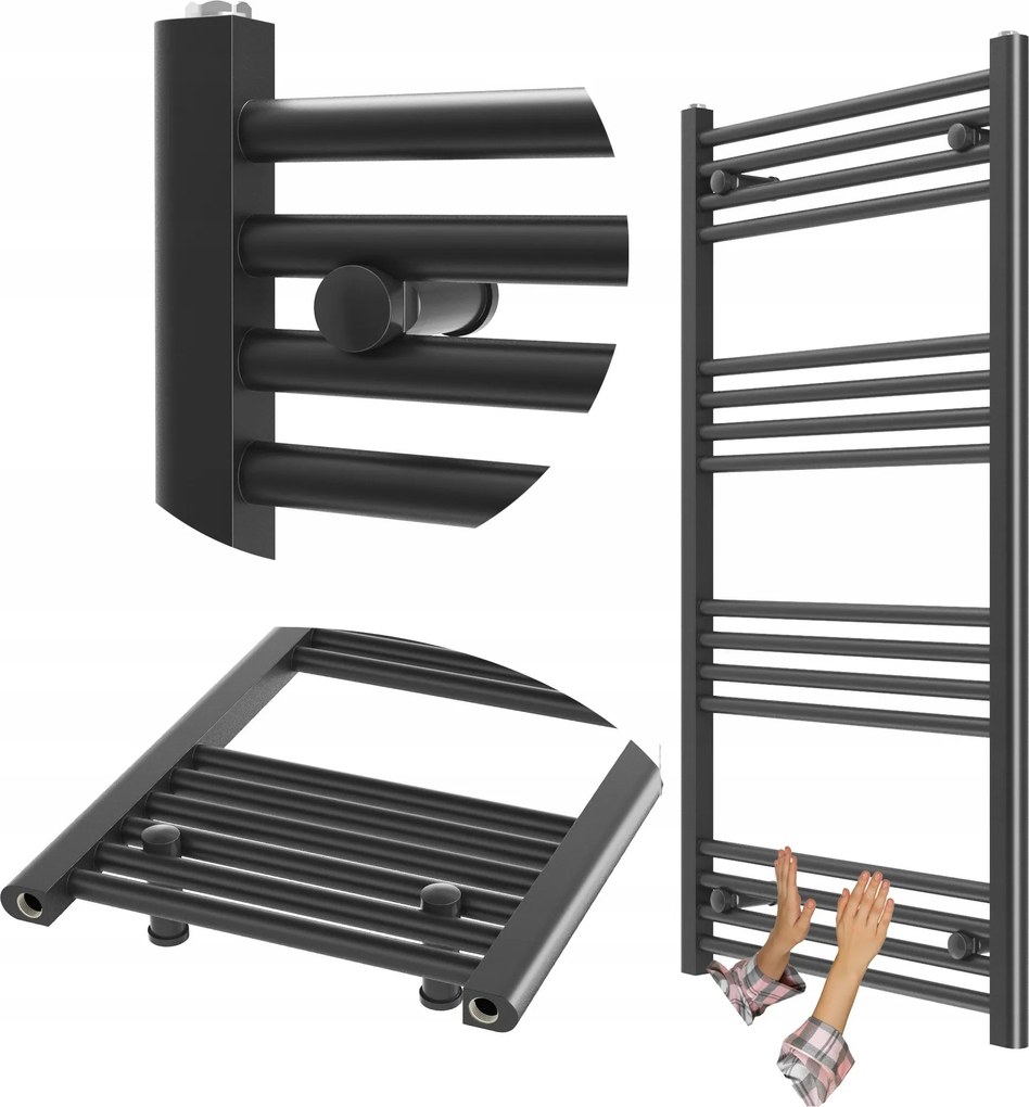 Fürdőszobai Radiátor Fekete Létra 60x110 cm Radiátor Modern Breno