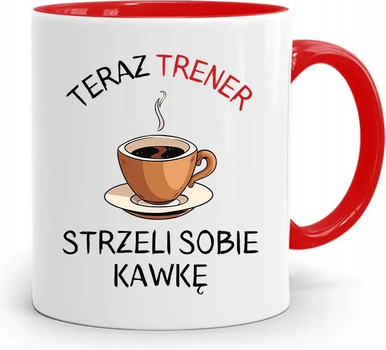 Edzőnőnek Edzőterem Bögre Piros, fényképes nyomott mintával