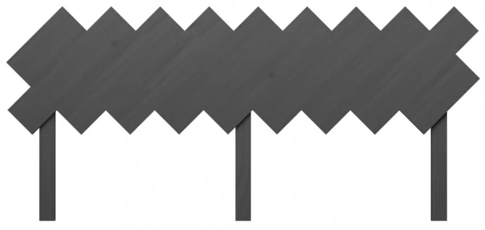 szürke tömör fenyőfa ágyfejtámla 141x4x100 cm