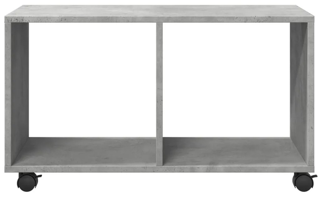 betonszürke szerelt fa görgős szekrény 72 x 33 x 42,5 cm