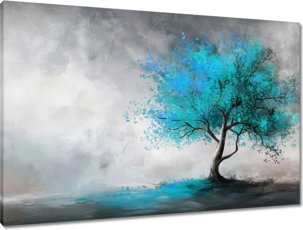 Vászonkép 90x60 Kék fa Modern Art