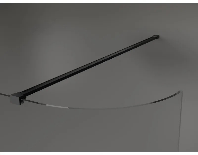 Mexen Kioto, lekerekített zuhanyparaván 80 x 200 cm, 8 mm átlátszó üveg, fekete profil, 800-080-101-70-06