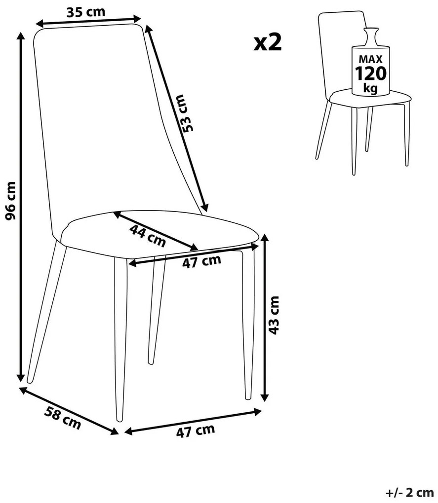 Étkezőszék szett 2 db Clenot 2 (sötétszürke). 1009886