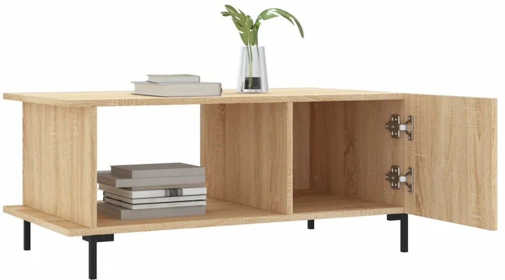 Sonoma tölgy színű szerelt fa dohányzóasztal 90 x 50 x 40 cm