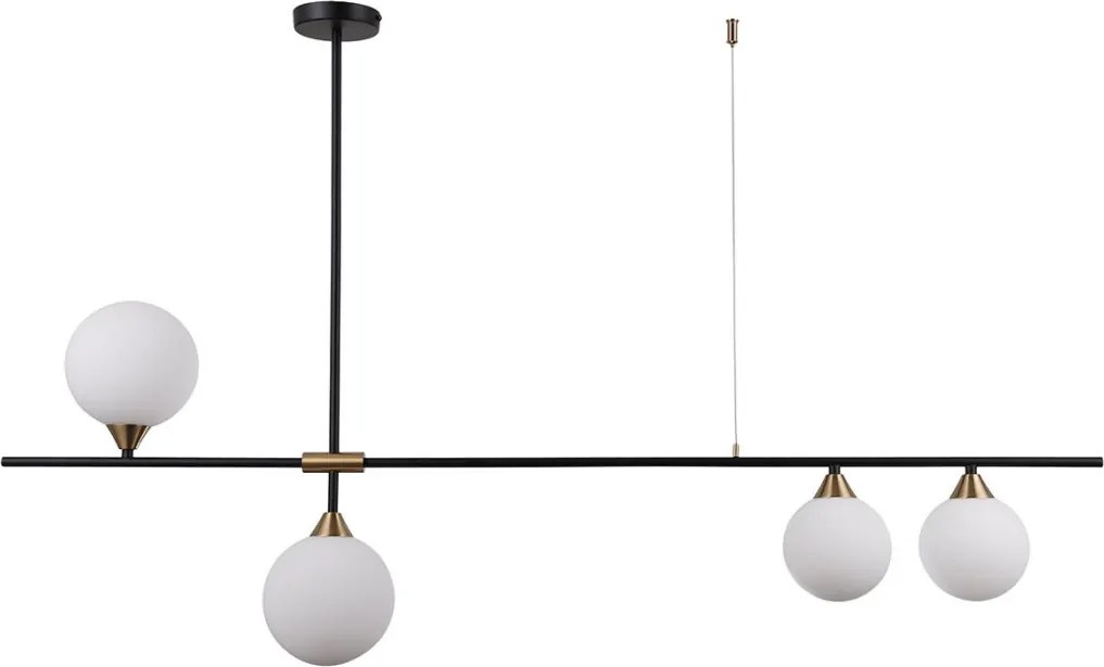 ITALUX PND-9152-4-OPAL BELMONTE Modern Függesztett Lámpa Fekete, Sárgaréz G9 IP20
