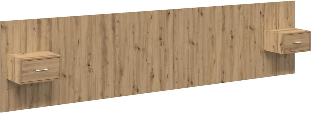 vidaXL Fejtámla Szekrénnyel fiókkal 3 pcs Artisan tölgy Faanyag