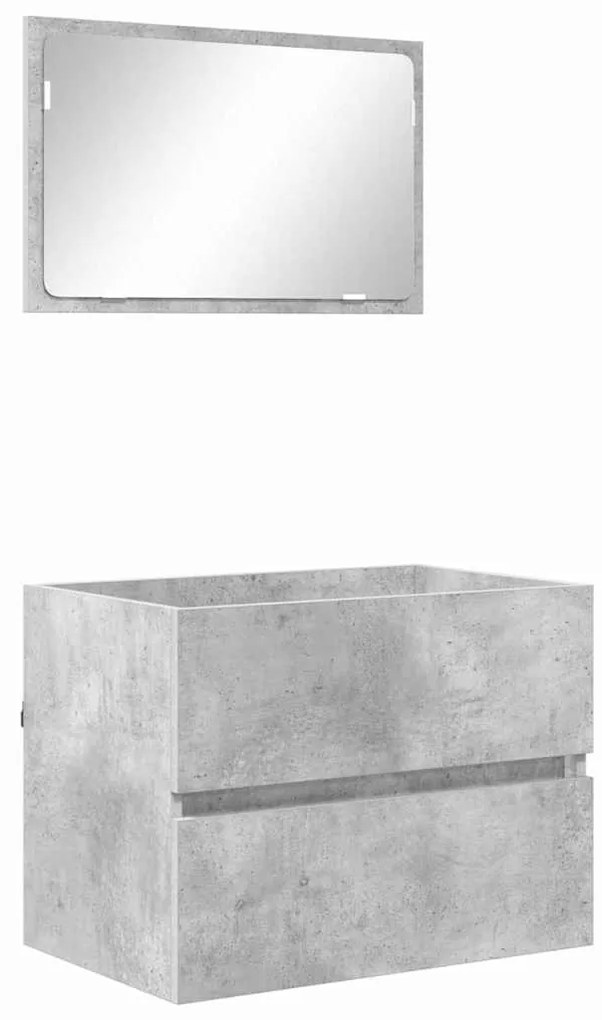 vidaXL Fürdőszoba bútor szett fiókkal tárolóval Beton Szürke Faanyag