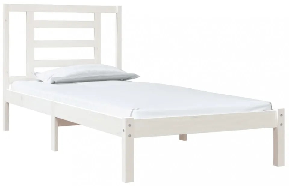 fehér tömör fenyőfa ágy matrac nélkül 90 x 200 cm