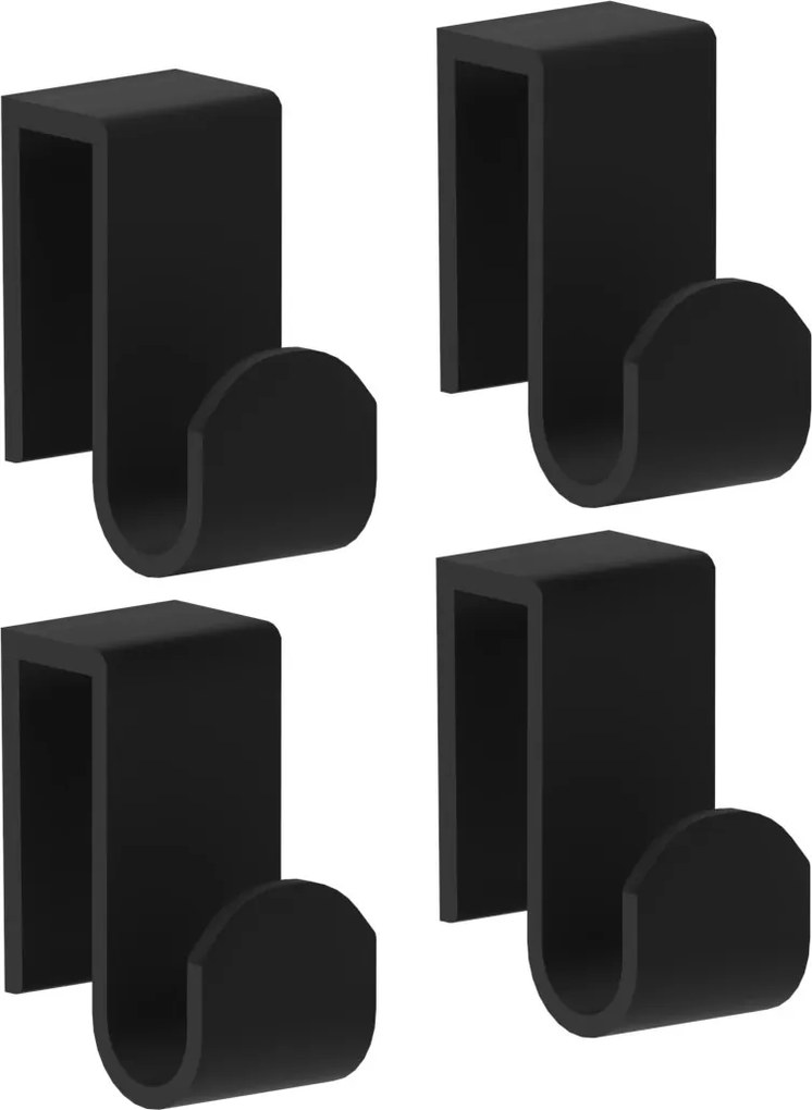 4x Radiátor Akasztó Radiátor 1 CM Fekete Erős Loft törölközőtartó