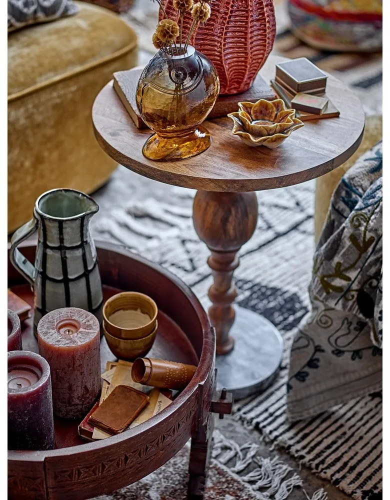 Bézs-sötétbarna puff Paloma – Bloomingville