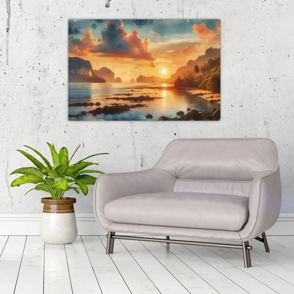 Kép - Kilátás a partról (90x60 cm)