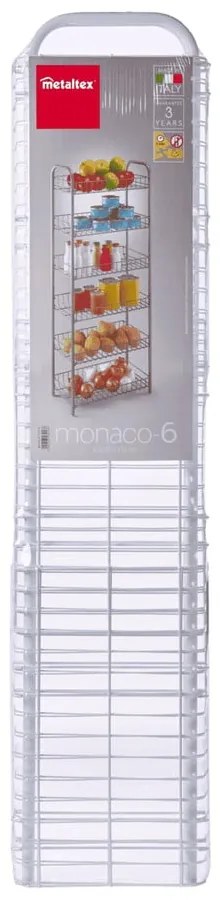 Fehér fém polcos tároló állvány 41x104 cm Monaco – Metaltex