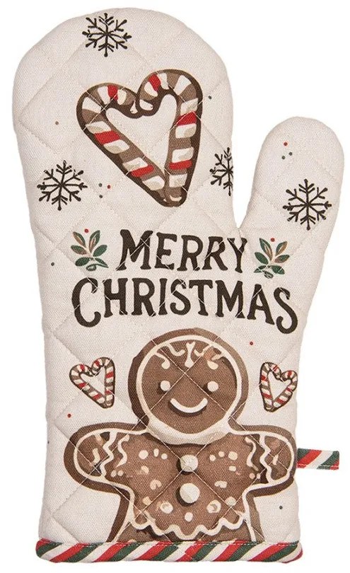 Karácsonyi pamut edényfogó kesztyű Classic Gingerbread Magic mézeskalácsos