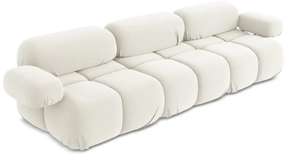 Fehér bársony moduláris kanapé 285 cm Lokua – Makamii