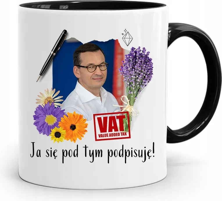 Bögre Fekete Politikusok Miniszterelnök Mateusz Morawiecki