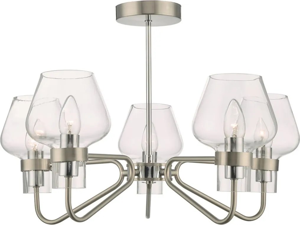 DAR LIGHTING KET5446 KETA Modern Csillár Átlátszó, Szatén Króm E14 IP20