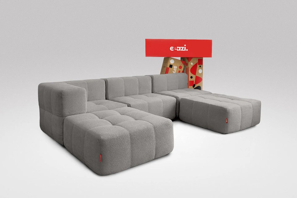 5 Teiliges Modulares Sofa – Grau