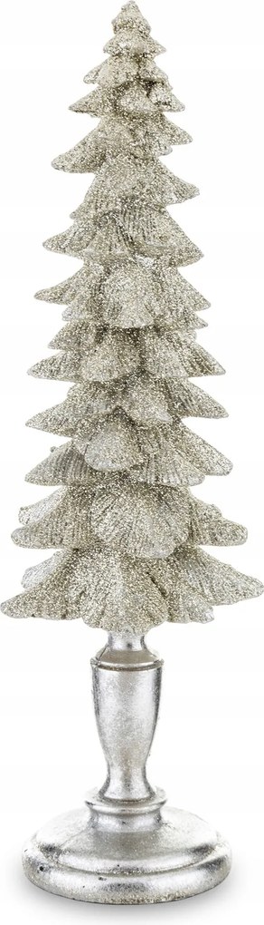 Műanyag karácsonyfa dekoráció ezüst csillámos csillogó dekoráció