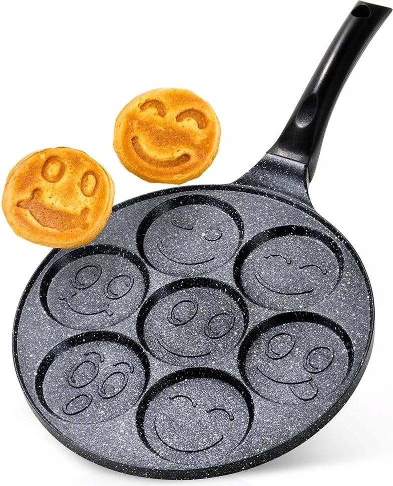 Gránit Tojástartó Serpenyő 7 Lyukú 26 cm Vilde Tapadásmentes Smiley