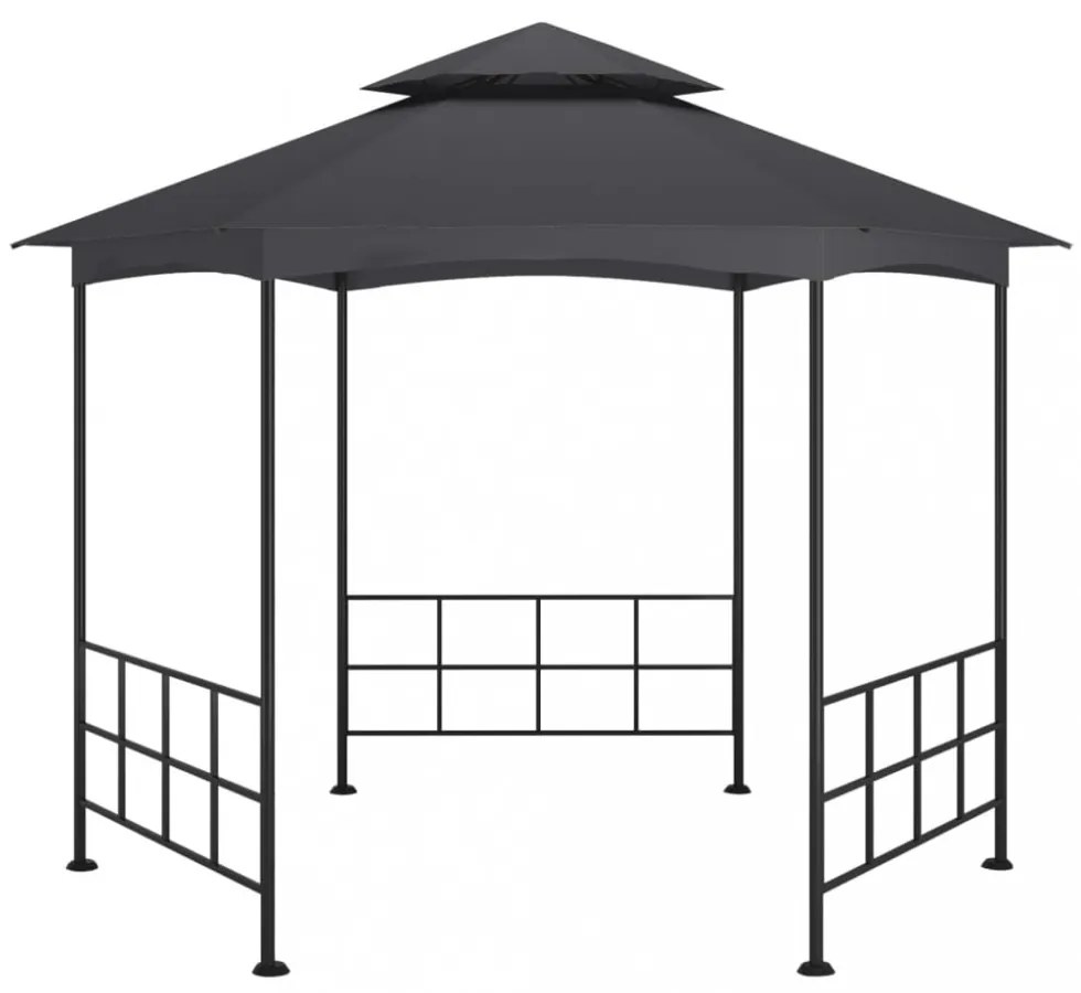 antracitszürke pavilon oldalfalakkal 3,1 x 2,7 m