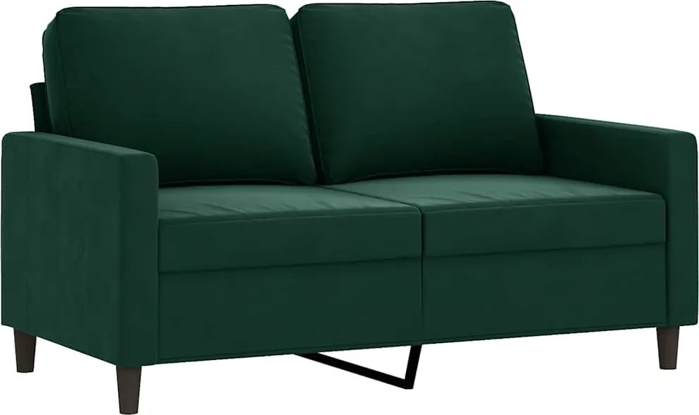vidaXL kétszemélyes sötétzöld bársony kanapé 120 cm