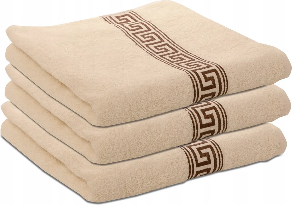 Törölköző Greek 50 x 90 cm krémszínű, 100% pamut