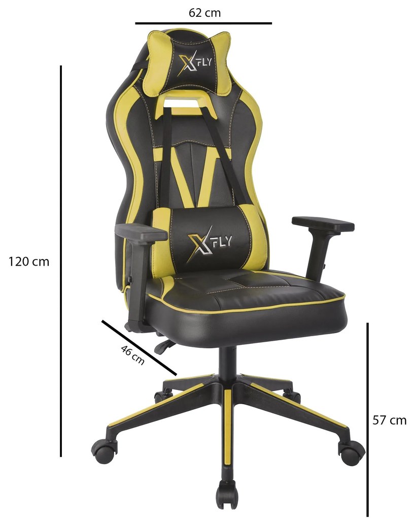 Irodai gamer szék Vamivo 4 (sárga + fekete) . 1093827