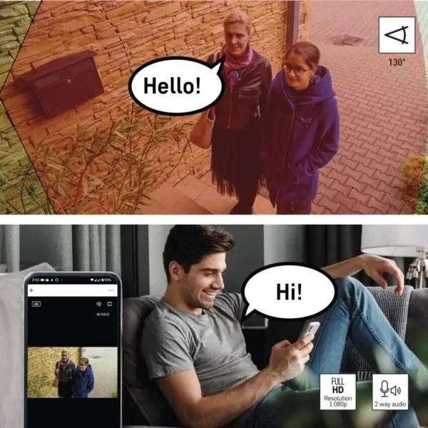 LED Intelligens kültéri kamera lámpával GoSmart LED/12W/230V IP65 Wi-Fi Tuya fehér