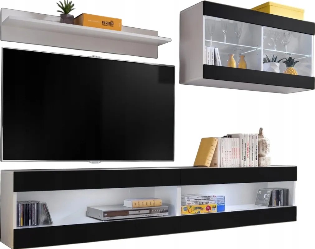 Rtv bútor szett Tivoli SET6 Fehér/Fekete