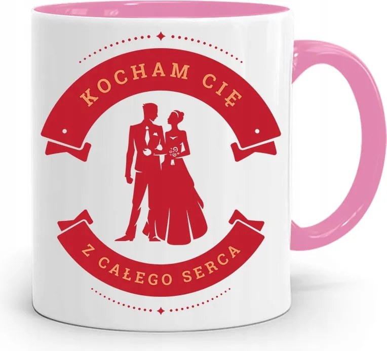 Rózsaszín Bögre A Feleség Barátnőjének Szeretlek nyomott mintával