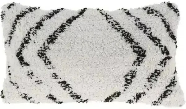 Zigzag díszpárna fehér színben 30 x 50 cm