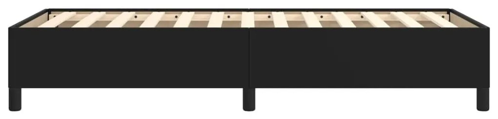 fekete műbőr egyszemélyes ágykeret 90 x 190 cm