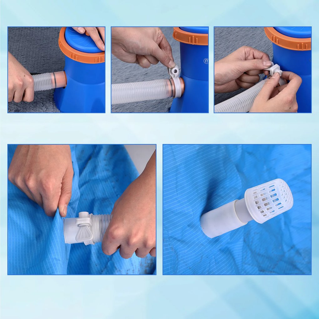 Deuba Medencei szűrőszivattyú MZP40 kék/narancssárga 3 400 l/h