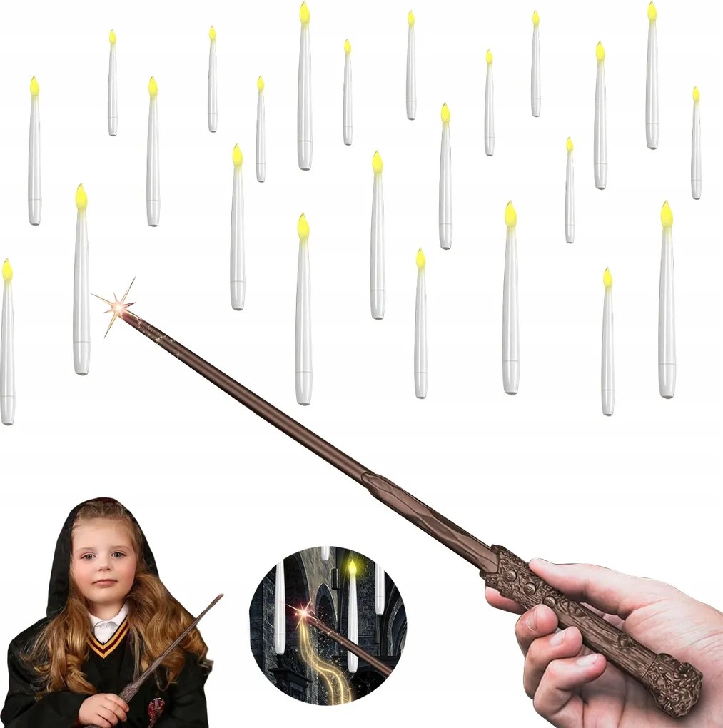 Repülő Led gyertyák, 24 db, távirányítóval, Függő gyertyák