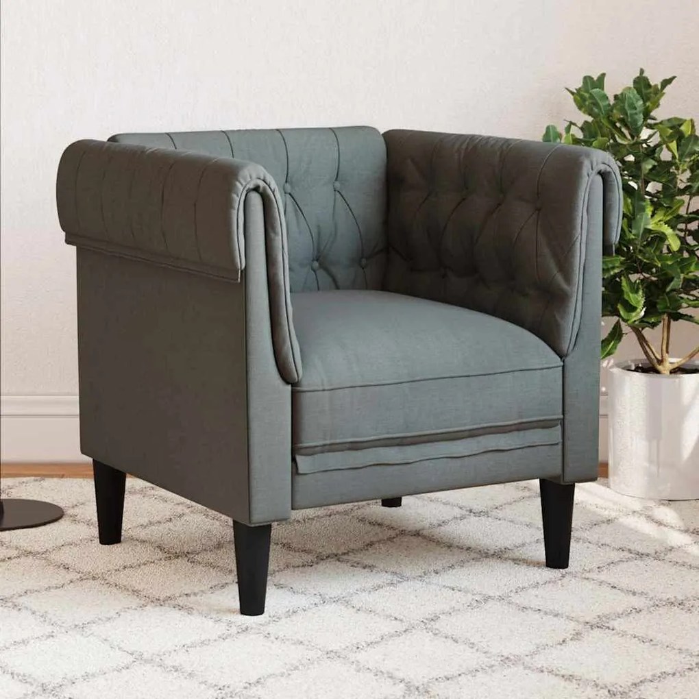 Chesterfield Kanapé Szék Sötétszürke 78.5 x 74.5 x 74.5 cm