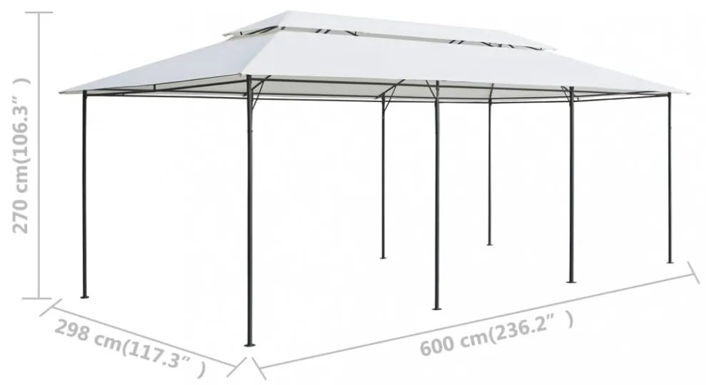 fehér pavilon 600 x 298 x 270 cm 180 g/m²