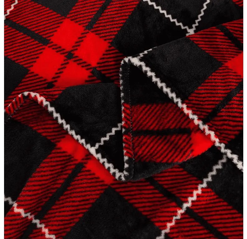 Mikroplüss pléd ALBURY, piros Méret: 160 x 200 cm