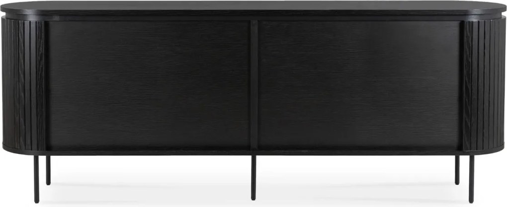Komód 200 cm méretben, négyajtós kivitelben, fekete színben BECK