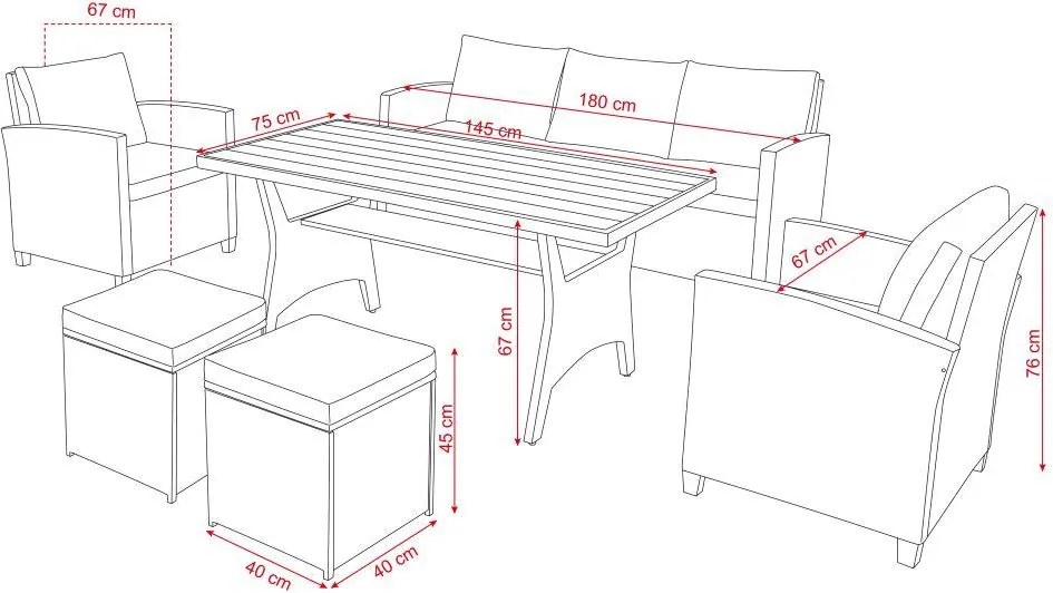Avenberg ALICANTE Nagy családi kerti garnitúra