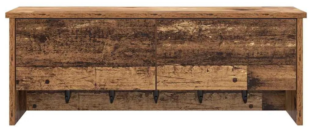 Fali Kabáthorog polcokkal Régi fa 80 x 20 x 30 cm Faanyag