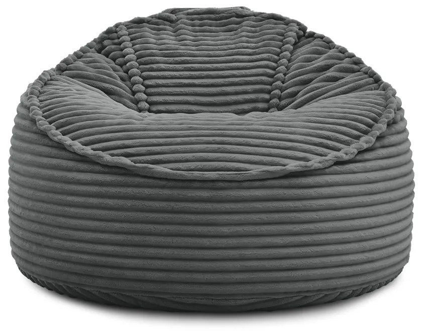 Sötétszürke kordbársony babzsákfotel Socrate – Bobochic Paris