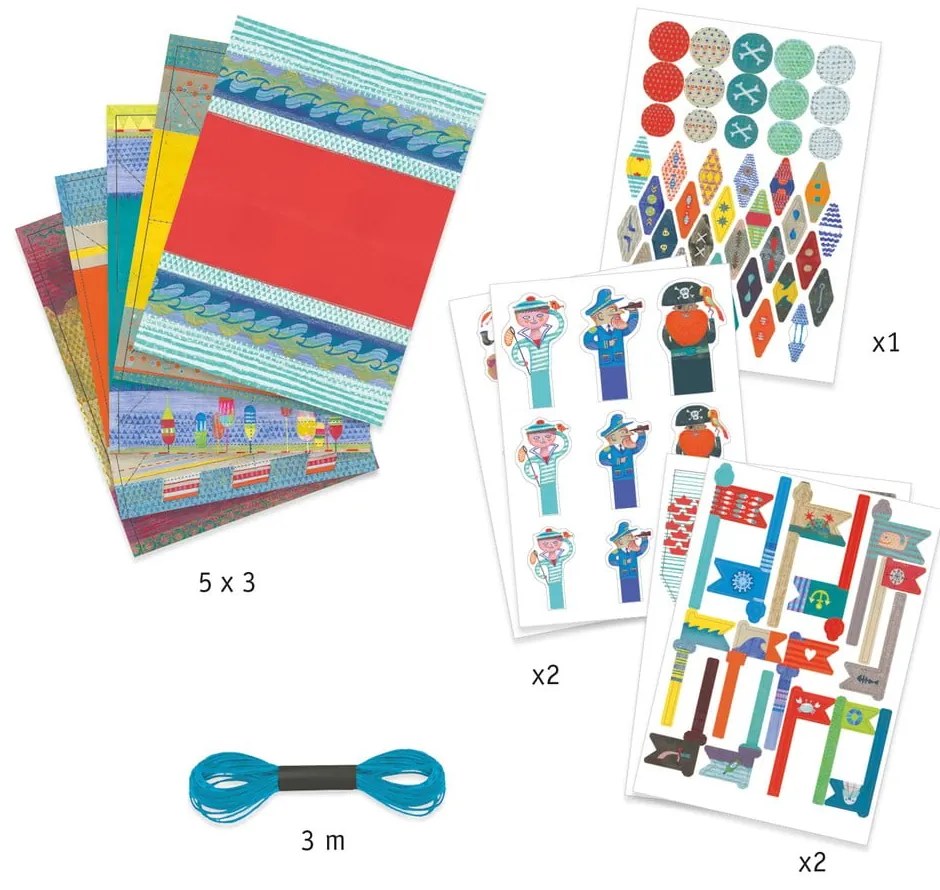 Hajók origami vízálló papír kiegészítőkkel - Djeco